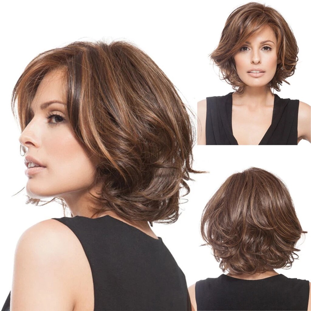 WHIMSICAL W Synthetic Women's High Quality Short Wig Natural Hair Curly Full Wig Thick Wigs For Everyday