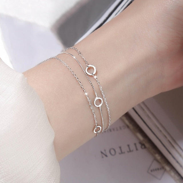 Adjustable Silver Color Dreamcatcher Tassel Feather Round Bead Charm Bracelet &amp;Bangle For Women Elegant Jewelry sl209