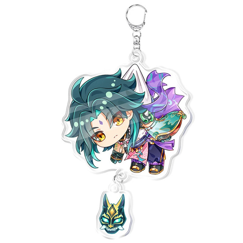 Anime Genshin Impact Keychain Cartoon Cosplay Keychains with pendant metal Car key chain Key Ring Men Women Baby Jewelry Gift
