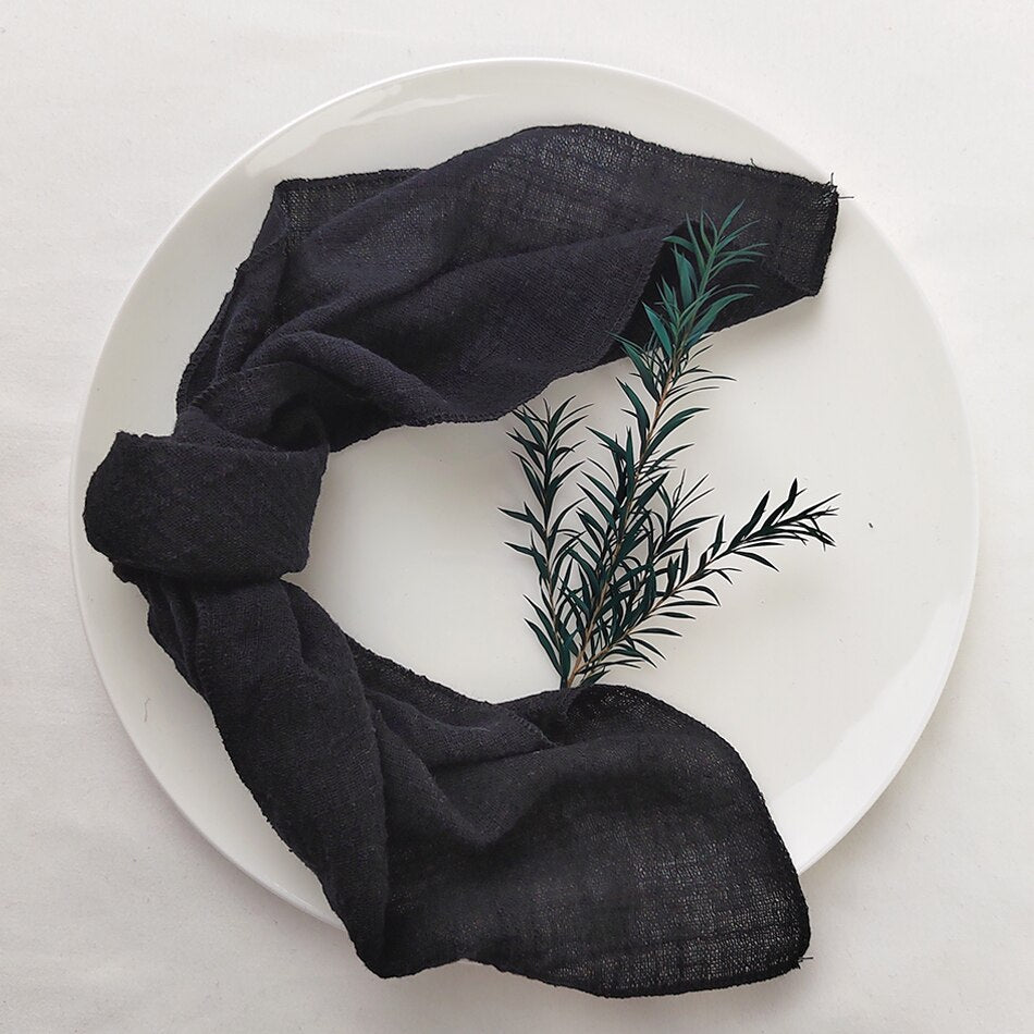 10PCS Sage Green Gauze Crepe Cloth Napkins Pack Pure Cotton Fabric 40x40cm Wedding Decor Everyday Use Dinner Tea Towel
