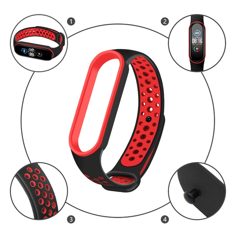 Straps for Xiaomi Mi Band 3 4 Silicone Material Replacement Bracelet Silicone Strap for Xiaomi Mi Band 5 Smart Watch Accessories