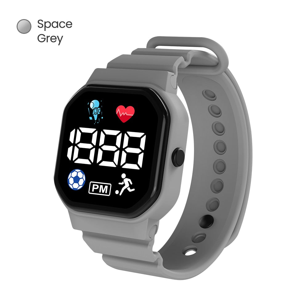 Twitch Children Kids Watch Wristwatch Boy Girls Sport LED Simple Color Silicone Strap Kids Watches Student Gift For Wholesale