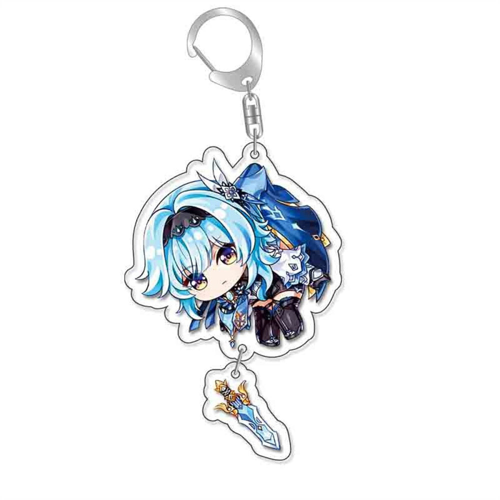 Anime Genshin Impact Keychain Cartoon Cosplay Keychains with pendant metal Car key chain Key Ring Men Women Baby Jewelry Gift