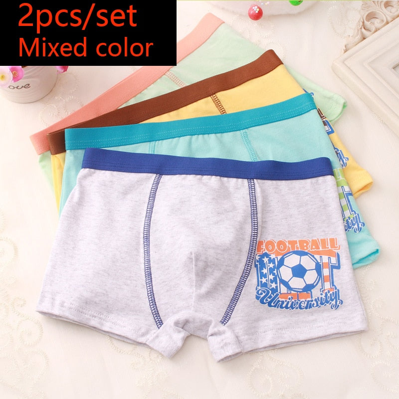 HH 2 Piece Kids Boys Underwear Cartoon Children&#39;s Shorts Panties for Baby Boy Toddler Boxers Stripes Teenagers Cotton Underpants