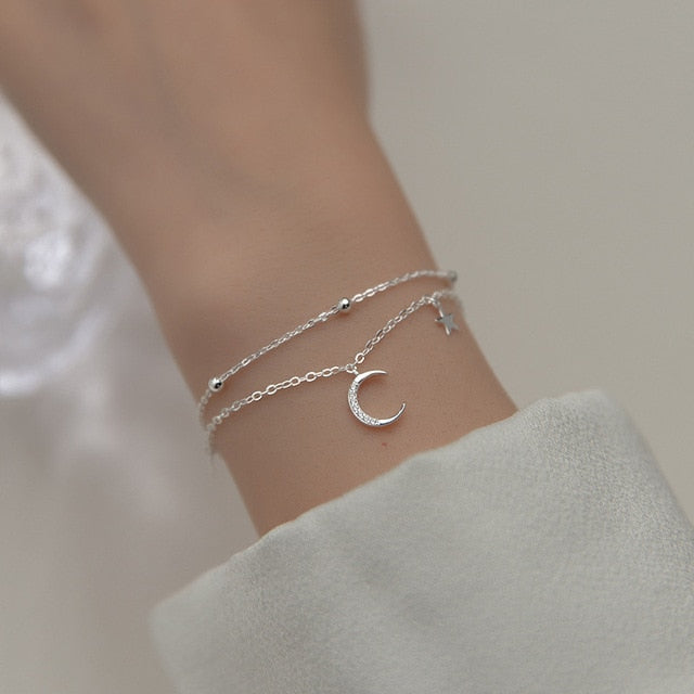 Adjustable Silver Color Dreamcatcher Tassel Feather Round Bead Charm Bracelet &amp;Bangle For Women Elegant Jewelry sl209