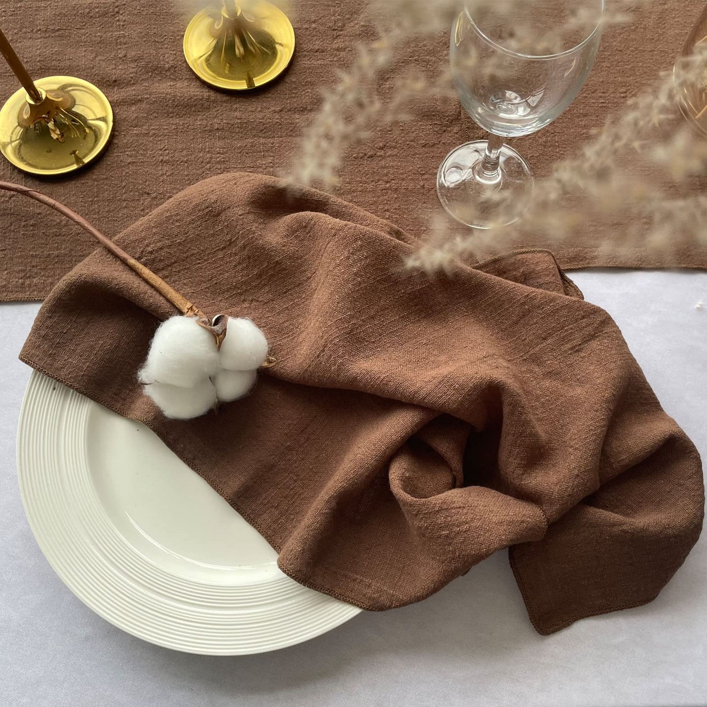 4PCS Decoration Mariage Gauze Crepe Cloth Napkins Pure Cotton Fabric Wedding Decor Everyday Use Dinner Tea Towel Table Village