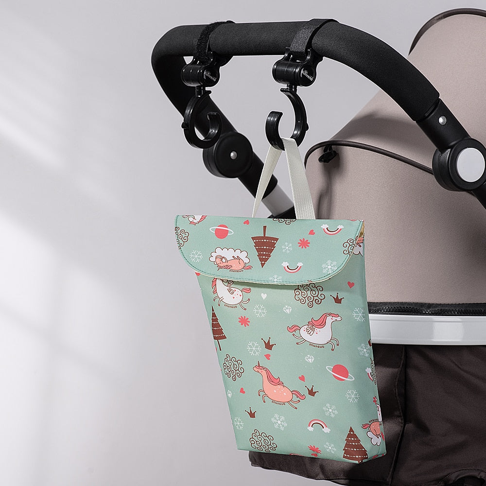 Sunveno Baby Diaper Bag Organizer Reusable Waterproof Wet/Dry Cloth Bag Mummy Storage Nappy Bag for Disposable diaper Clothing