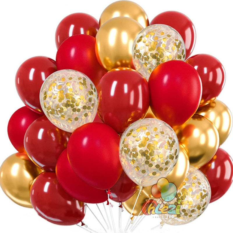 25pcs Confetti Metallic Chorme Balloons Macaroon Latex Ballon Anniversary Wedding Birthday Party Decors Adult Baby Shower Globos