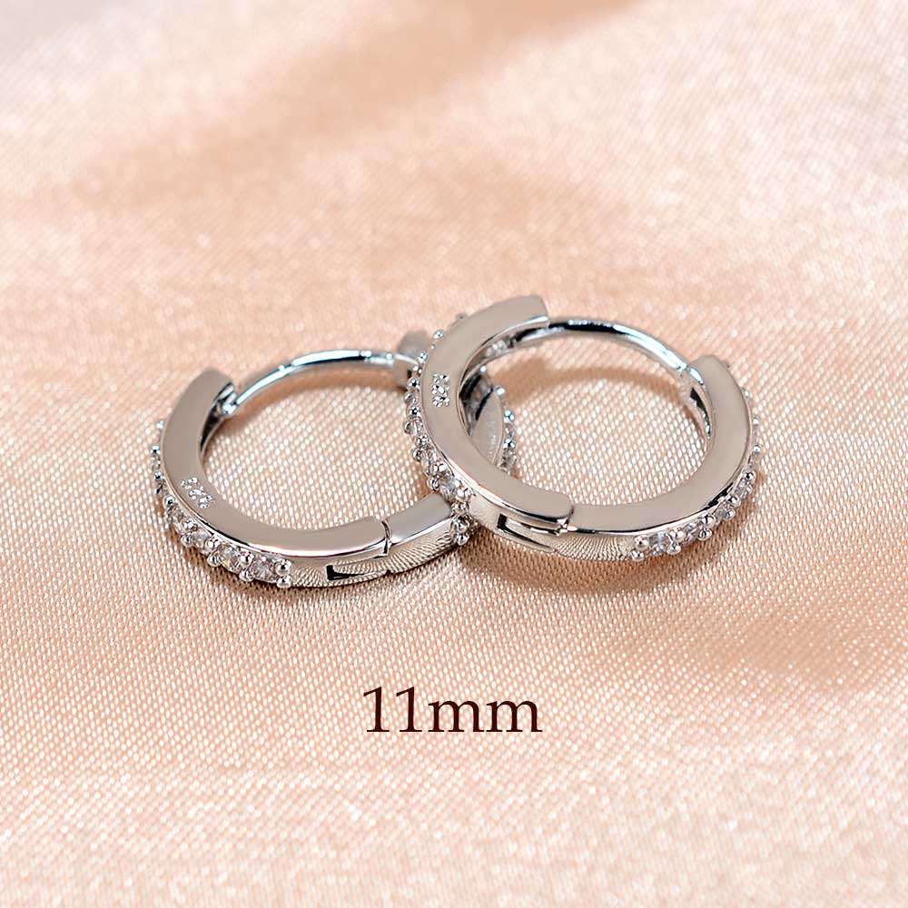 Rainbow CZ Huggies Hoop Earrings Girl Tiny Rings Cartilage Small Helix Piercing Tragus Conch Earlobe Circle Men Hoops Arete