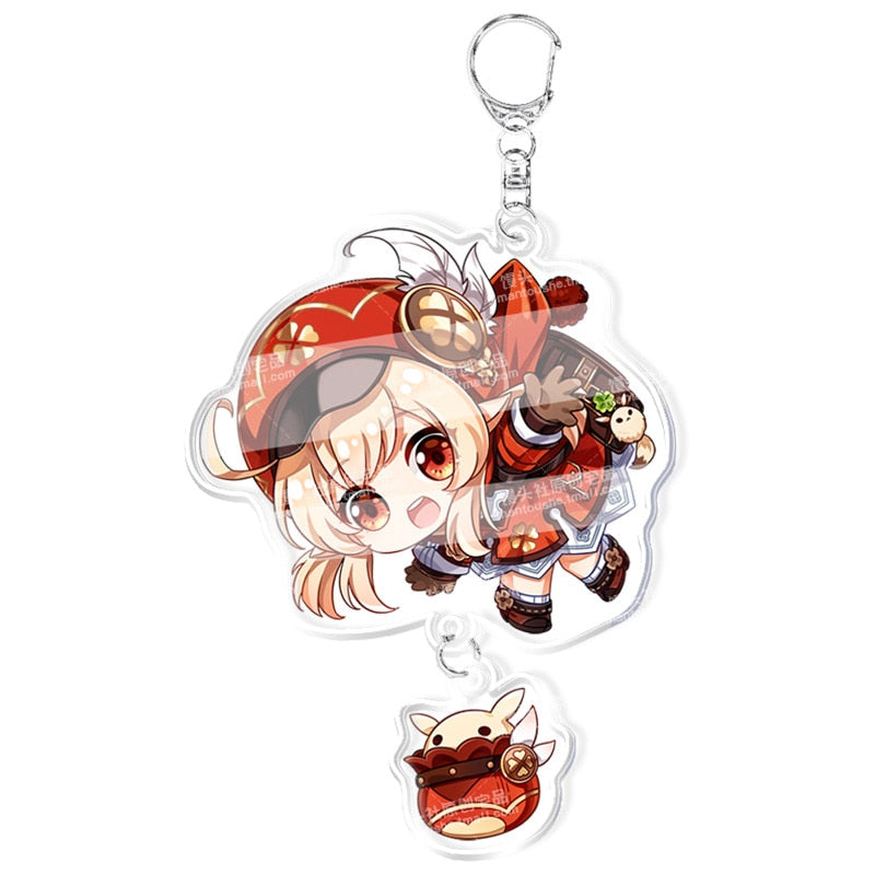 Anime Genshin Impact Keychain Cartoon Cosplay Keychains with pendant metal Car key chain Key Ring Men Women Baby Jewelry Gift