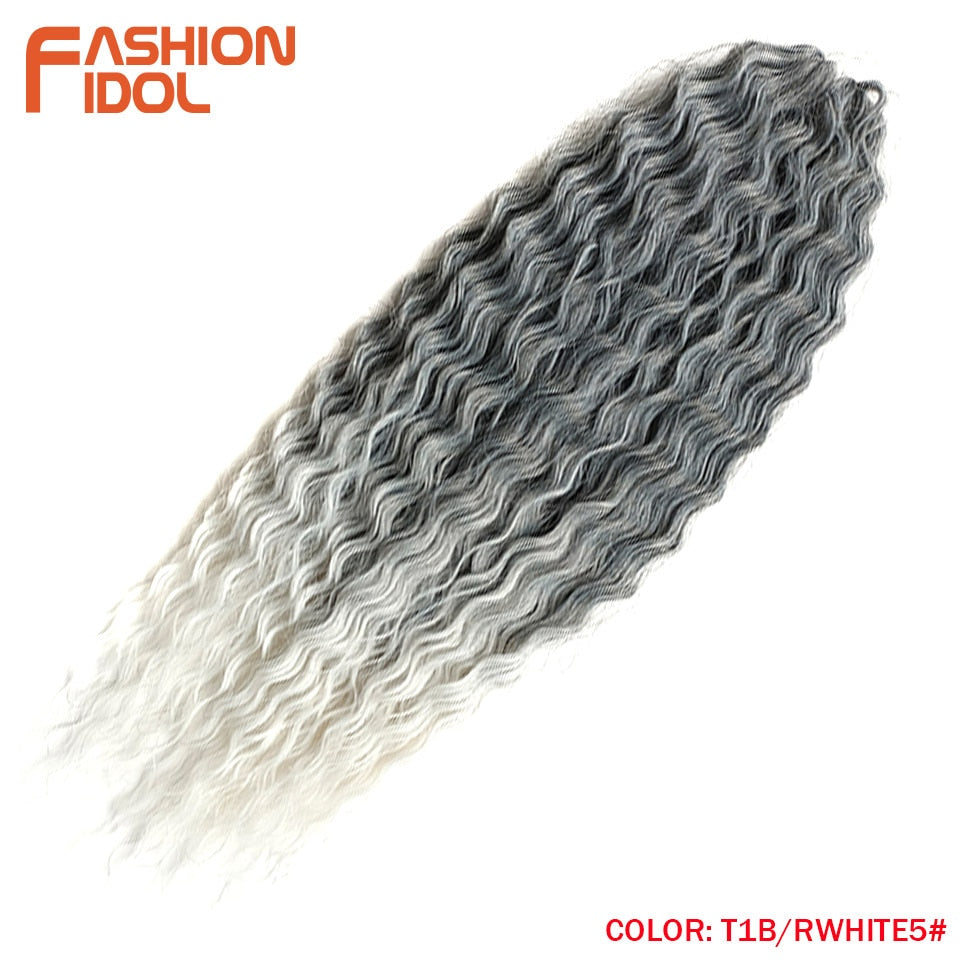 Ariel Curl Hair Water Wave Twist Crochet Hair Synthetic Braid Hair Ombre Blonde Pink 22 Inch Deep Wave Braiding Hair Extension