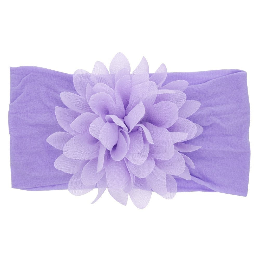 Nishine Soft Stretch Satin Rose Flower Baby Headband Newborn Knot Wide Nylon Headwraps Turban Girls Headwear Kids Photo Props