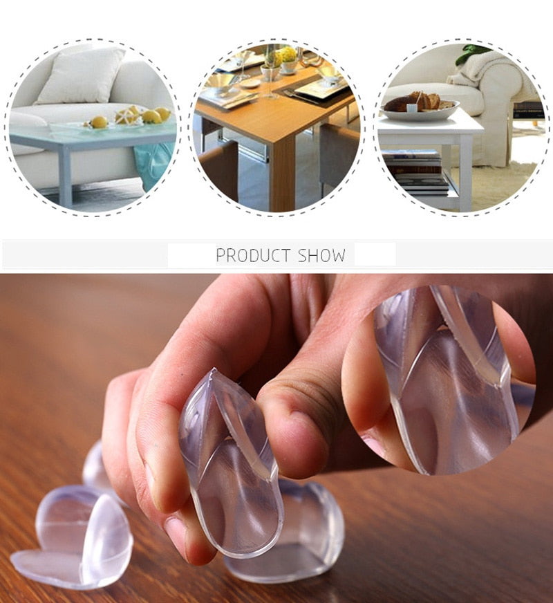 4Pcs Child Baby Safety Silicone Protector Table Corner Edge Protection Cover Children Anticollision Edge &amp; Guards