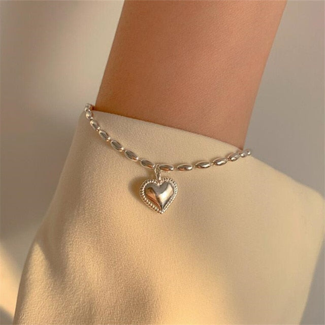 Adjustable Silver Color Dreamcatcher Tassel Feather Round Bead Charm Bracelet &amp;Bangle For Women Elegant Jewelry sl209