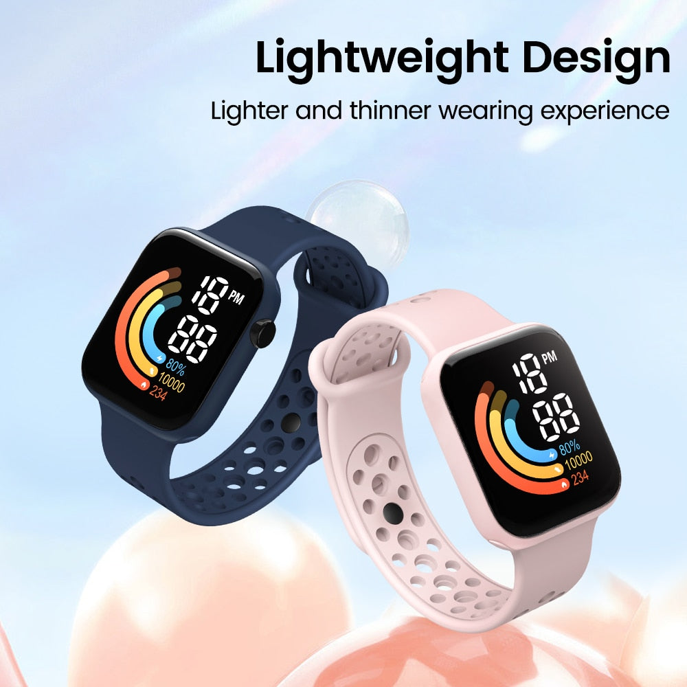 Twitch Children Kids Watch Wristwatch Boy Girls Sport LED Simple Color Silicone Strap Kids Watches Student Gift For Wholesale