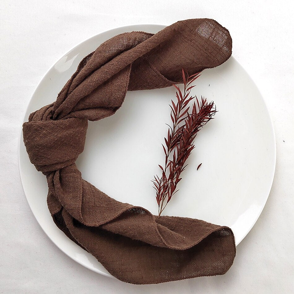 10PCS Sage Green Gauze Crepe Cloth Napkins Pack Pure Cotton Fabric 40x40cm Wedding Decor Everyday Use Dinner Tea Towel