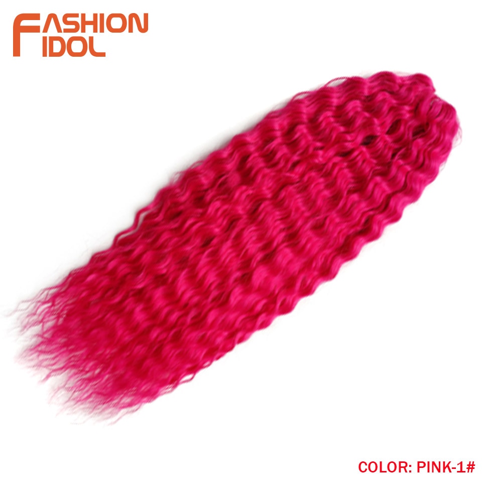 Ariel Curl Hair Water Wave Twist Crochet Hair Synthetic Braid Hair Ombre Blonde Pink 22 Inch Deep Wave Braiding Hair Extension