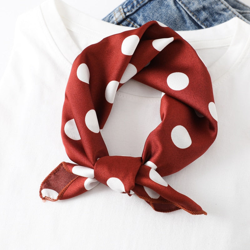 2022 Square Silk Scarf Women Fashion Print Small Neck Scarfs Office Lady Hair Band Foulard Hand Kerchief Female Bandana Shawl
