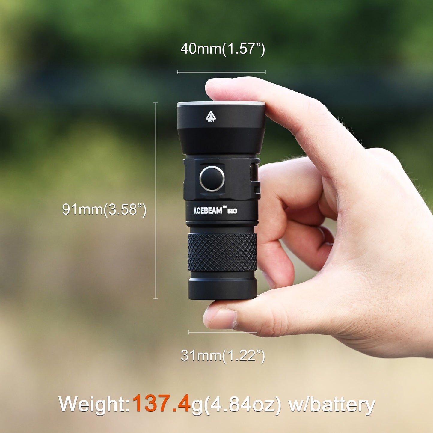 ACEBEAM E10 LED Flashlight 760 High Lumens 562 Meters Long Rang Compact Portable Rechargeable EDC Flashlight for Every Day Use