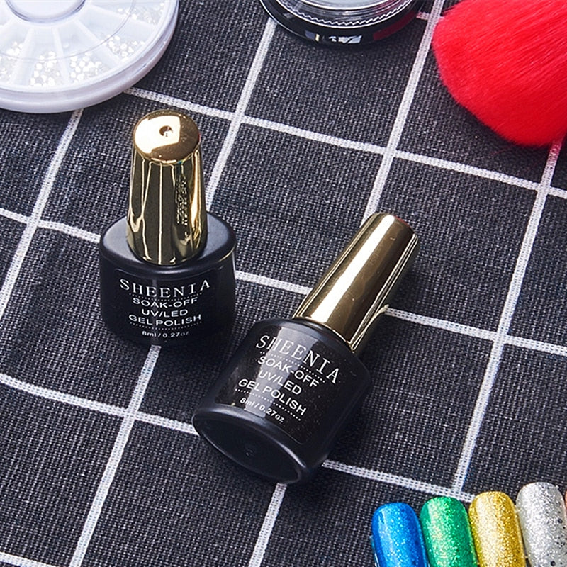 UV Gel Varnish Nail Polish Set For Manicure Gellak Semi Permanent Hybrid Nails Art Off Prime White Gel Nail Polish Top Coat