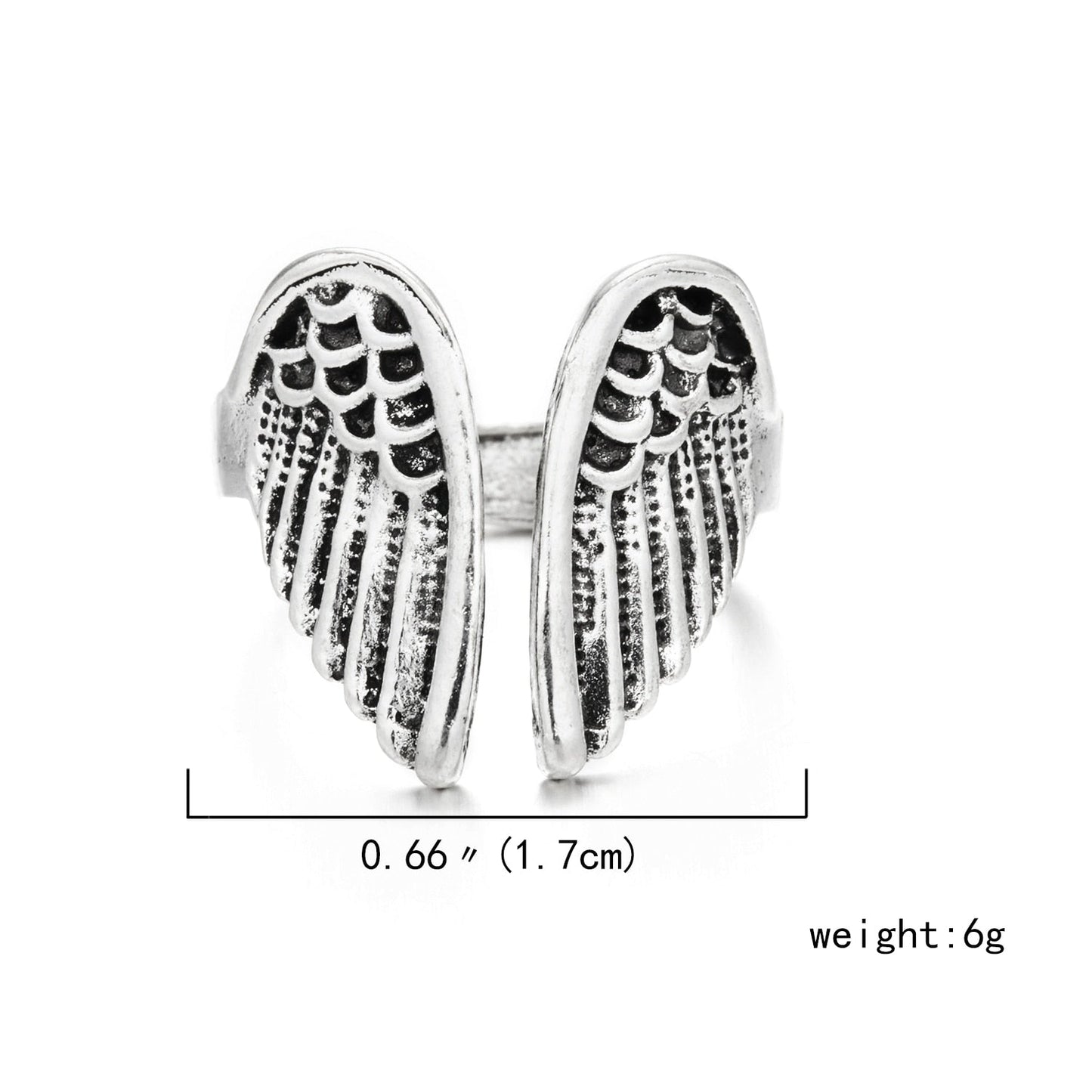 Romantic Angel and Demon Wings Couple Rings For Women Goth Fashion Moonstone Adjustable Opening Finger Men&#39;s Ring Party Jewelry