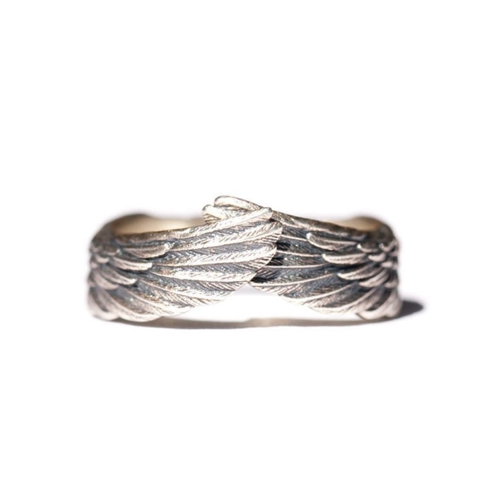 Romantic Angel and Demon Wings Couple Rings For Women Goth Fashion Moonstone Adjustable Opening Finger Men&#39;s Ring Party Jewelry