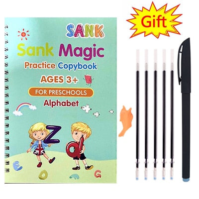 Free Shipping SANK Copybooks Pen Magic Copy Book Free Wiping Children&#39;s Kids Writing Sticker Practice Copybook For Calligraphy