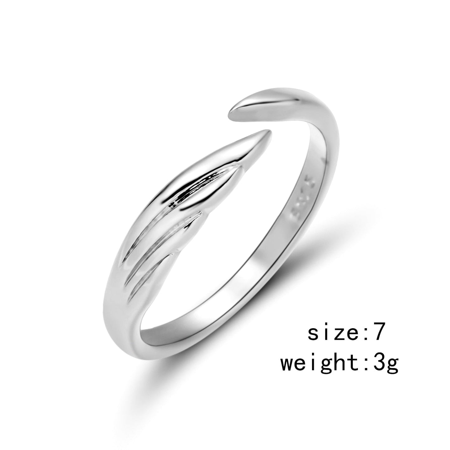 Romantic Angel and Demon Wings Couple Rings For Women Goth Fashion Moonstone Adjustable Opening Finger Men&#39;s Ring Party Jewelry