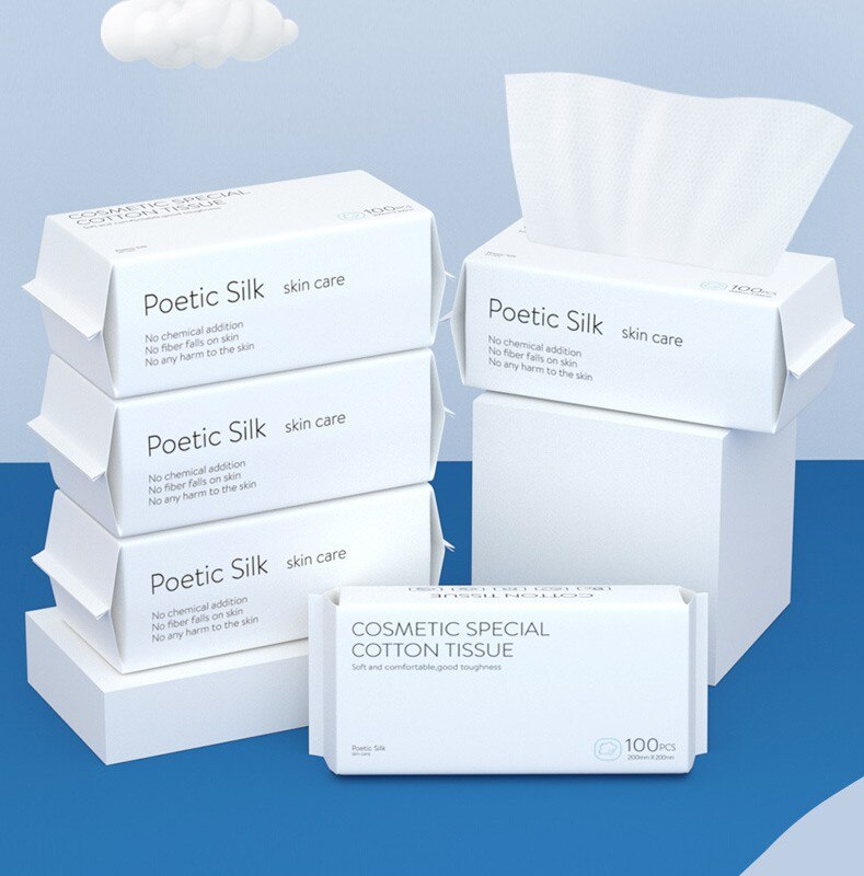 100PCS Disposable Wash Face Towel, Clean Face Towel, Make of Cotton, Remove Makeup Towel, Wash Facial Tissue