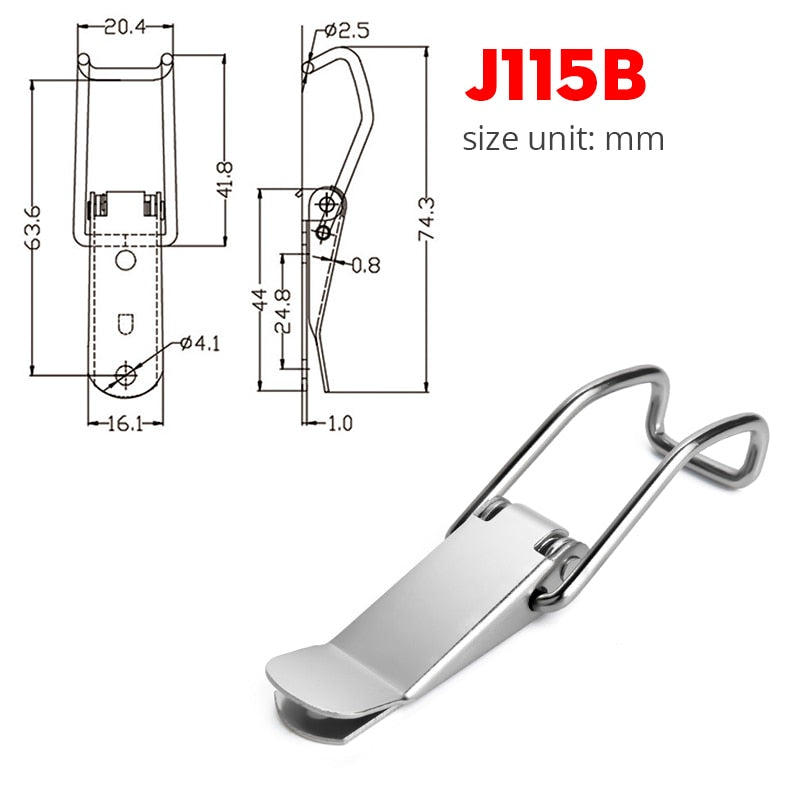 KAK Cabinet Boxes Spring Loaded Latch Catch Toggle Hasp Mild Steel Hasp For Sliding Door Simple Window Hardware Tool Box Lock