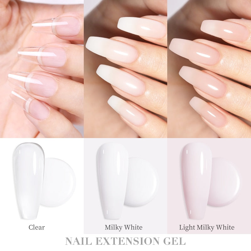 BORN PRETTY Milky Pink Quick Extension Gel Nail Polish Rubber Base Gel Camouflage Color Coat Semi Permanent Nails Art Gels 7ml