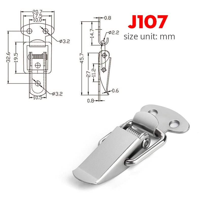 KAK Cabinet Boxes Spring Loaded Latch Catch Toggle Hasp Mild Steel Hasp For Sliding Door Simple Window Hardware Tool Box Lock