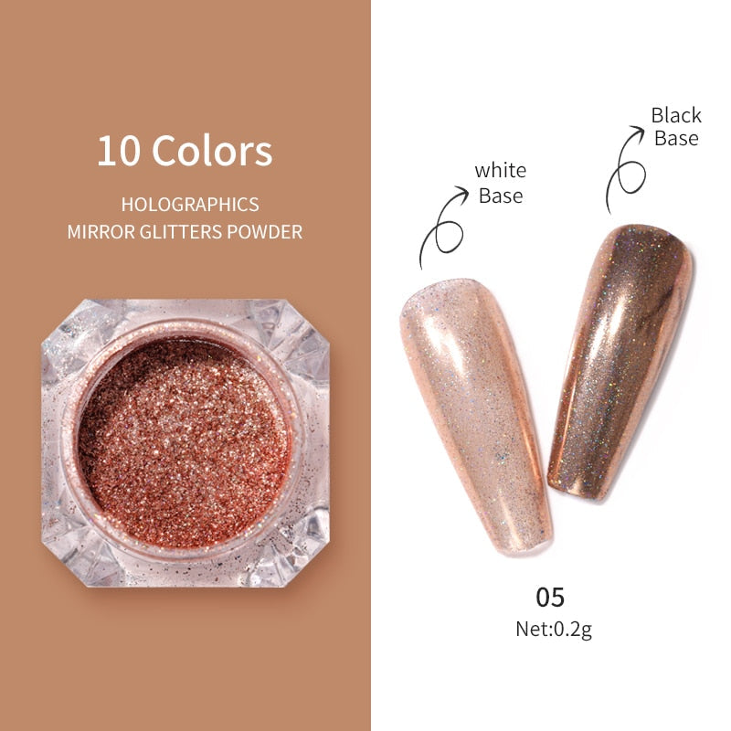 1Box Nail Mirror Glitter Powder Metallic Colorful Dust Metal Effect Nail Glitter Gold Nail Art UV Gel Polish Chrome Flakes Dust