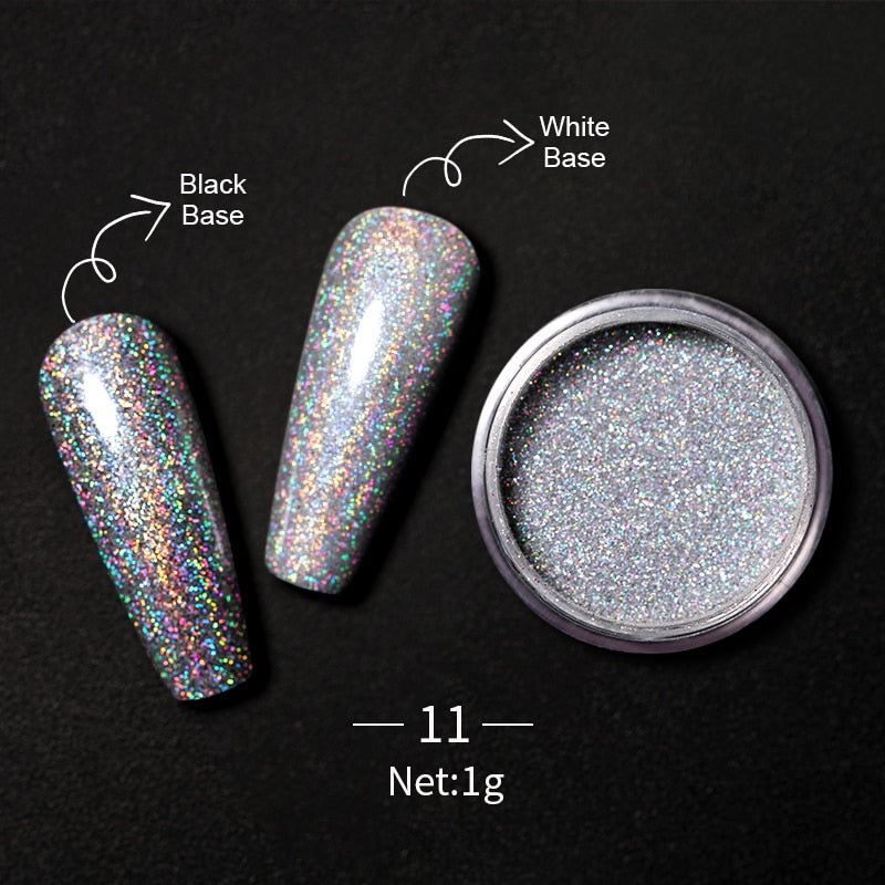 1Box Nail Mirror Glitter Powder Metallic Colorful Dust Metal Effect Nail Glitter Gold Nail Art UV Gel Polish Chrome Flakes Dust
