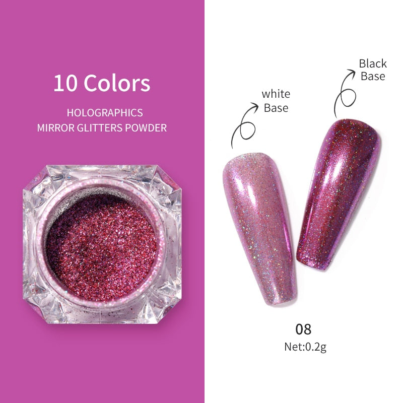 1Box Nail Mirror Glitter Powder Metallic Colorful Dust Metal Effect Nail Glitter Gold Nail Art UV Gel Polish Chrome Flakes Dust