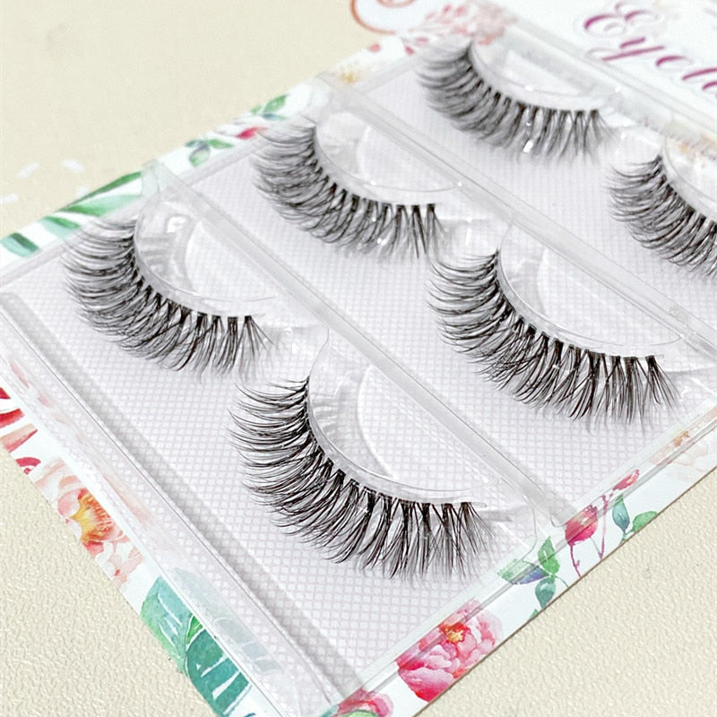 NEW Wholesale Mink Eyelashes 3pair lashes invisible band mink lashes reusable false eyelashes Makeup in Bulk