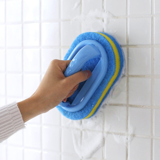 Kitchen Sponge Cleaning Bathroom Toilet Glass Wall Cleaning Bath Brush Handle Sponge Bath BottomBathtub Ceramic Cleaning Tools