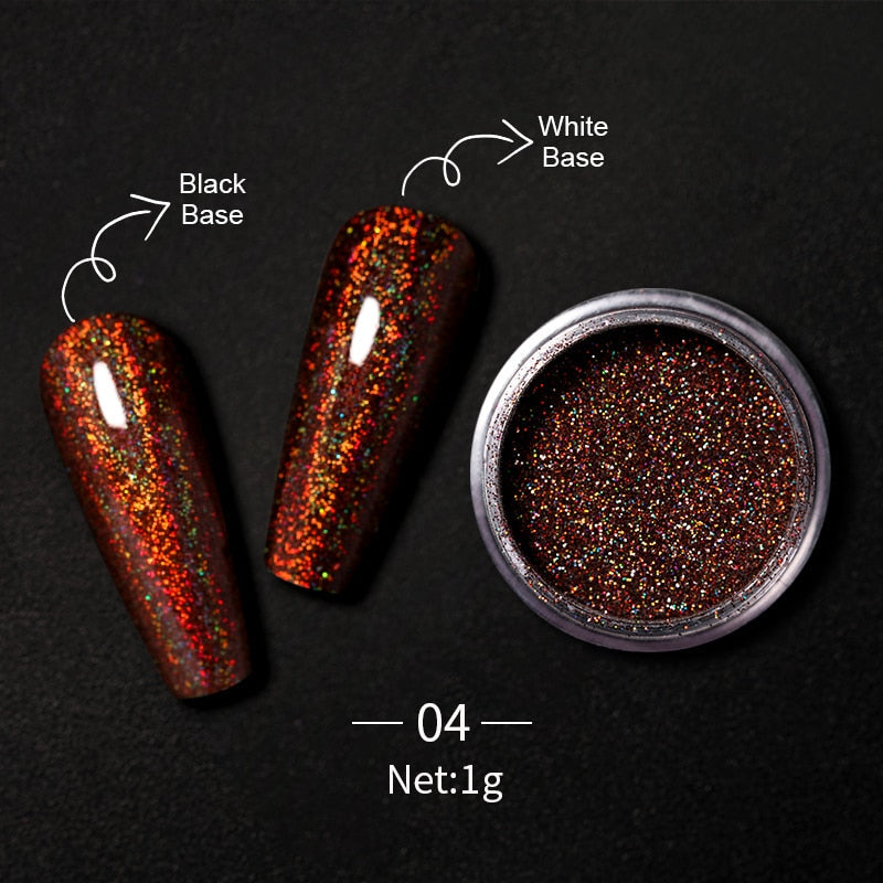 1Box Nail Mirror Glitter Powder Metallic Colorful Dust Metal Effect Nail Glitter Gold Nail Art UV Gel Polish Chrome Flakes Dust