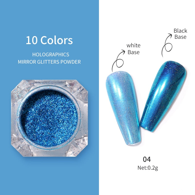 1Box Nail Mirror Glitter Powder Metallic Colorful Dust Metal Effect Nail Glitter Gold Nail Art UV Gel Polish Chrome Flakes Dust