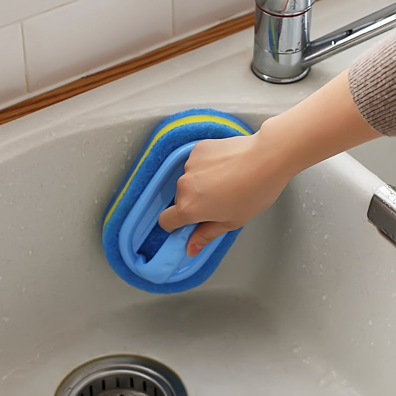 Kitchen Sponge Cleaning Bathroom Toilet Glass Wall Cleaning Bath Brush Handle Sponge Bath BottomBathtub Ceramic Cleaning Tools
