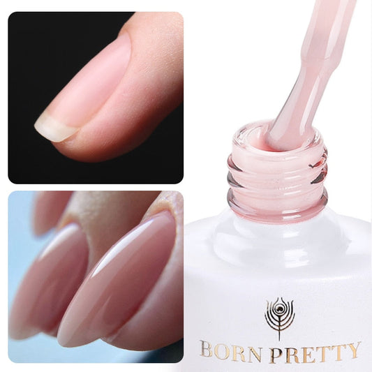 BORN PRETTY Milky Pink Quick Extension Gel Nail Polish Rubber Base Gel Camouflage Color Coat Semi Permanent Nails Art Gels 7ml