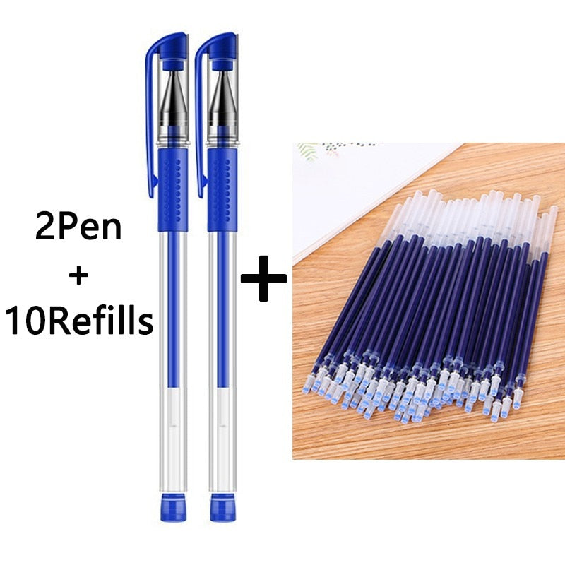 30PCS Gel Pen Set School supplies Black Blue Red ink Color 0.5mm Ballpoint pen Kawaii pen Students School Office Stationery