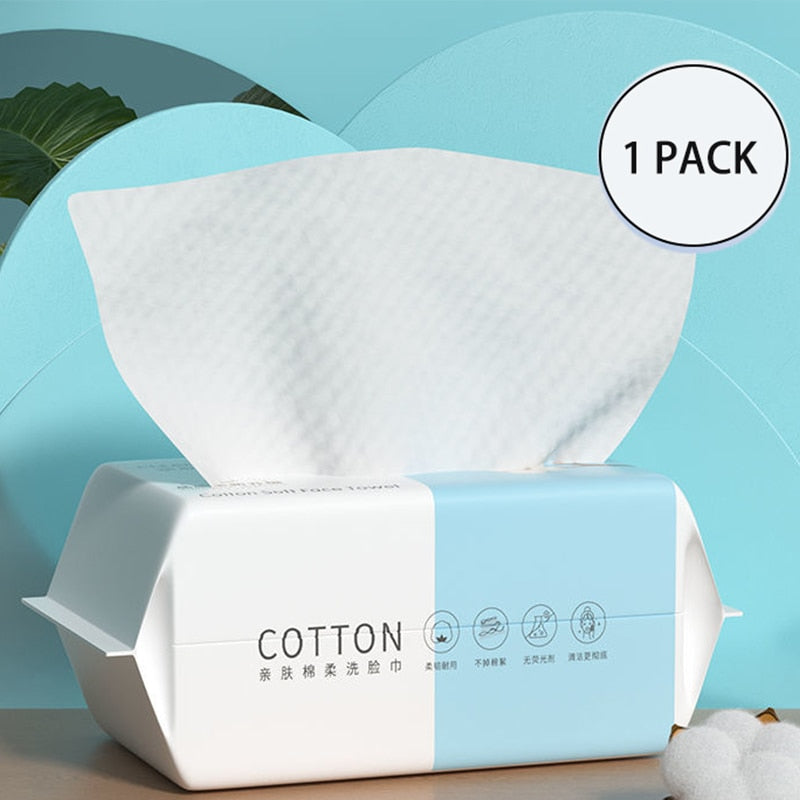 100PCS Disposable Face Towel 100%Cotton Makeup Wipes Tissue Soft Facial Cleansing Wet And Dry High Quality Reusable Pearl Cotton