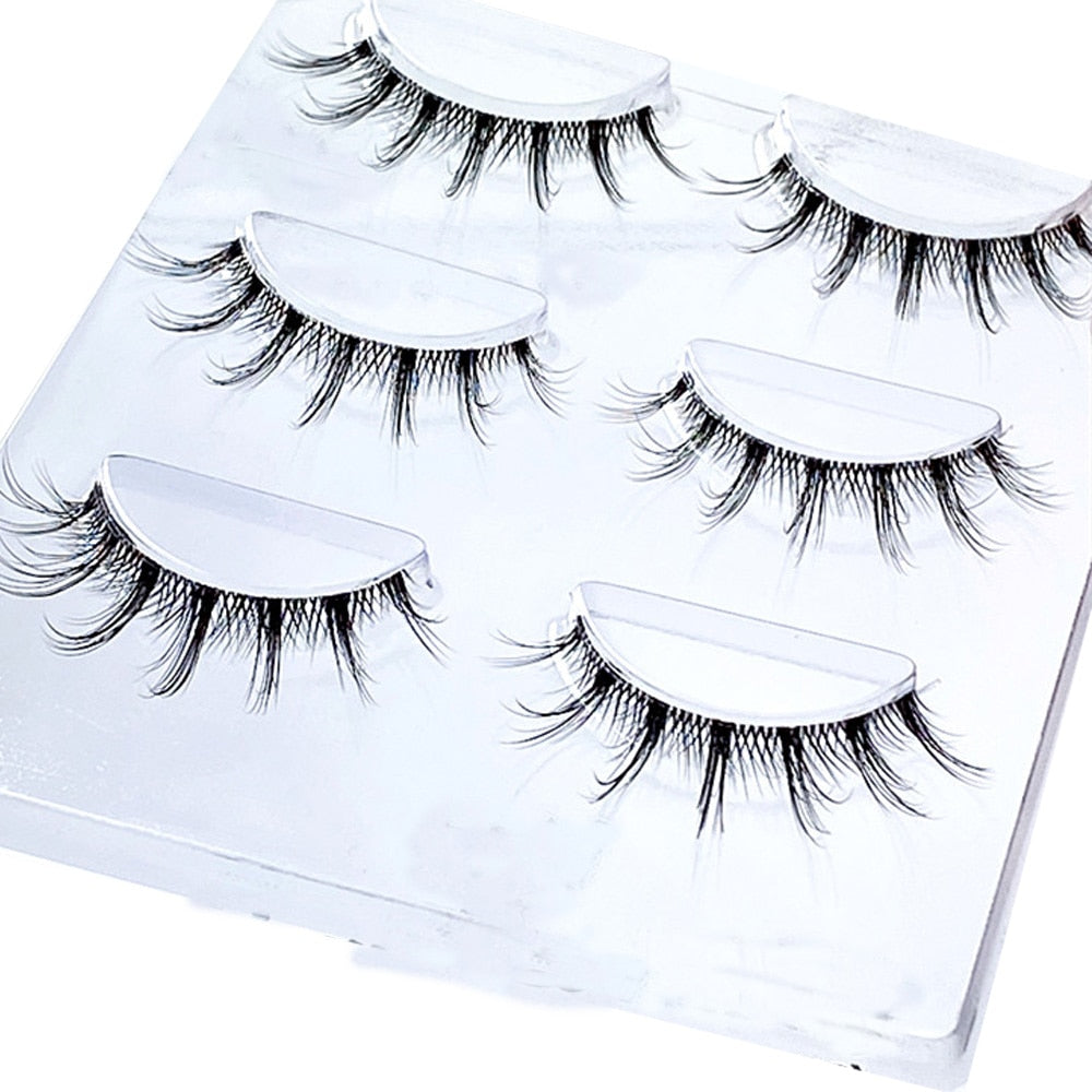 NEW Wholesale Mink Eyelashes 3pair lashes invisible band mink lashes reusable false eyelashes Makeup in Bulk