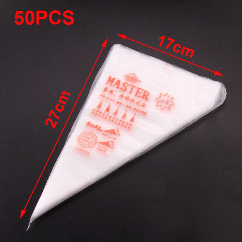 100/50/20pcs Disposable Pastry Bags Cake Cream Piping Bag for Cake Design Decorating Tools Kitchen Baking Accessories