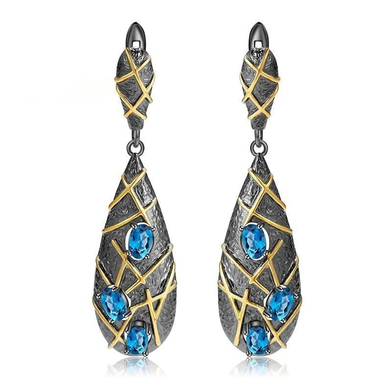 Vintage Ethnic Flower Drop Hanging Earring for Women Tredn Fashion Lovely Ear Pendant Dangle Earrings Jewelry Accessories