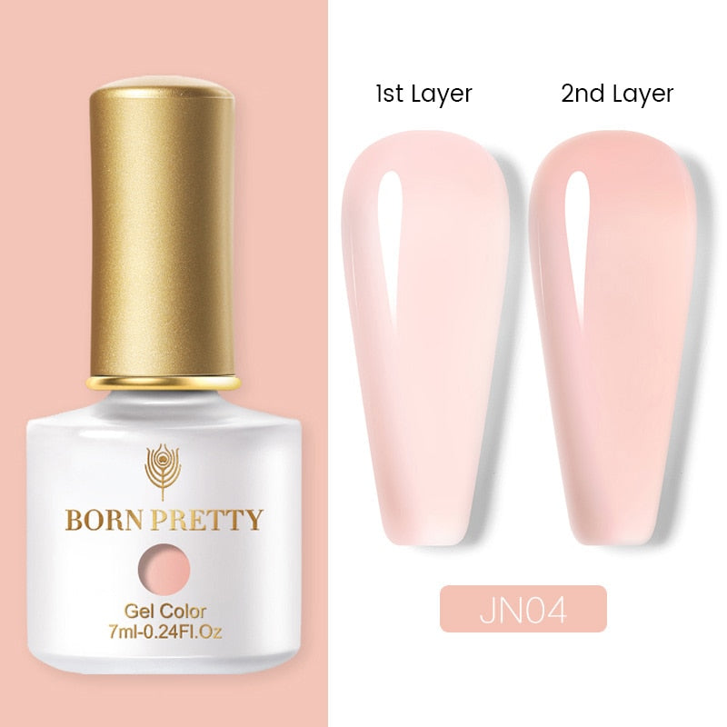 BORN PRETTY Milky Pink Quick Extension Gel Nail Polish Rubber Base Gel Camouflage Color Coat Semi Permanent Nails Art Gels 7ml