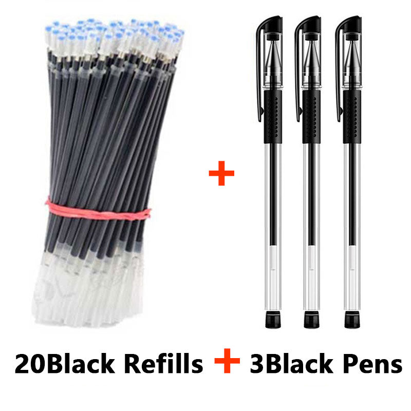 30PCS Gel Pen Set School supplies Black Blue Red ink Color 0.5mm Ballpoint pen Kawaii pen Students School Office Stationery