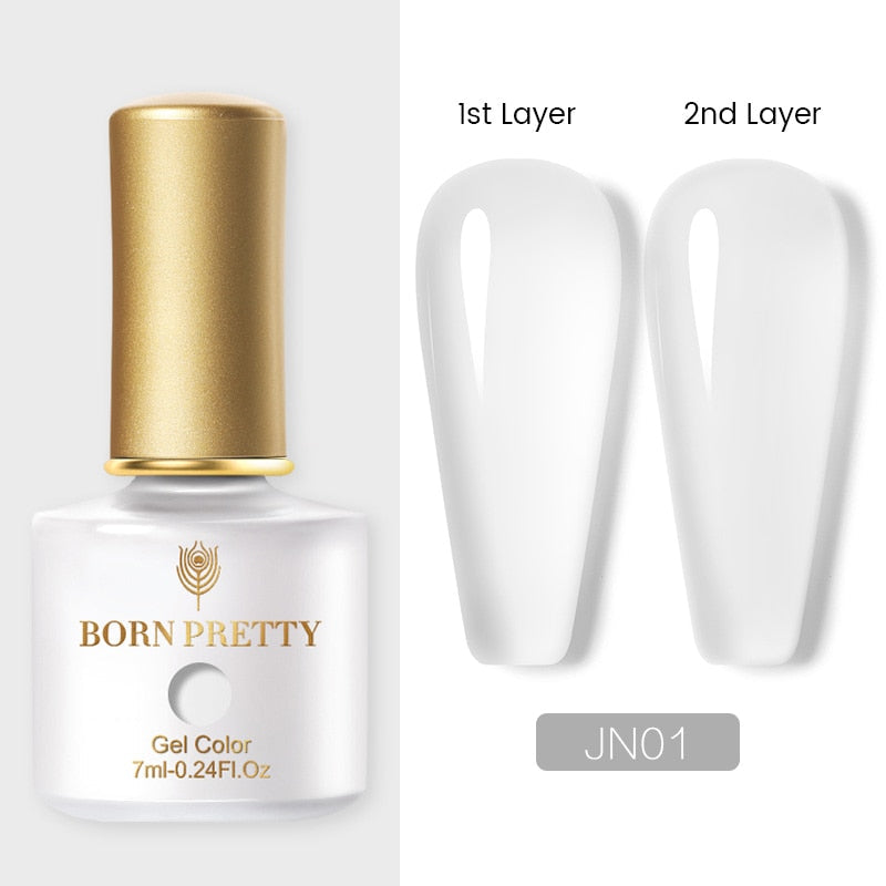 BORN PRETTY Milky Pink Quick Extension Gel Nail Polish Rubber Base Gel Camouflage Color Coat Semi Permanent Nails Art Gels 7ml