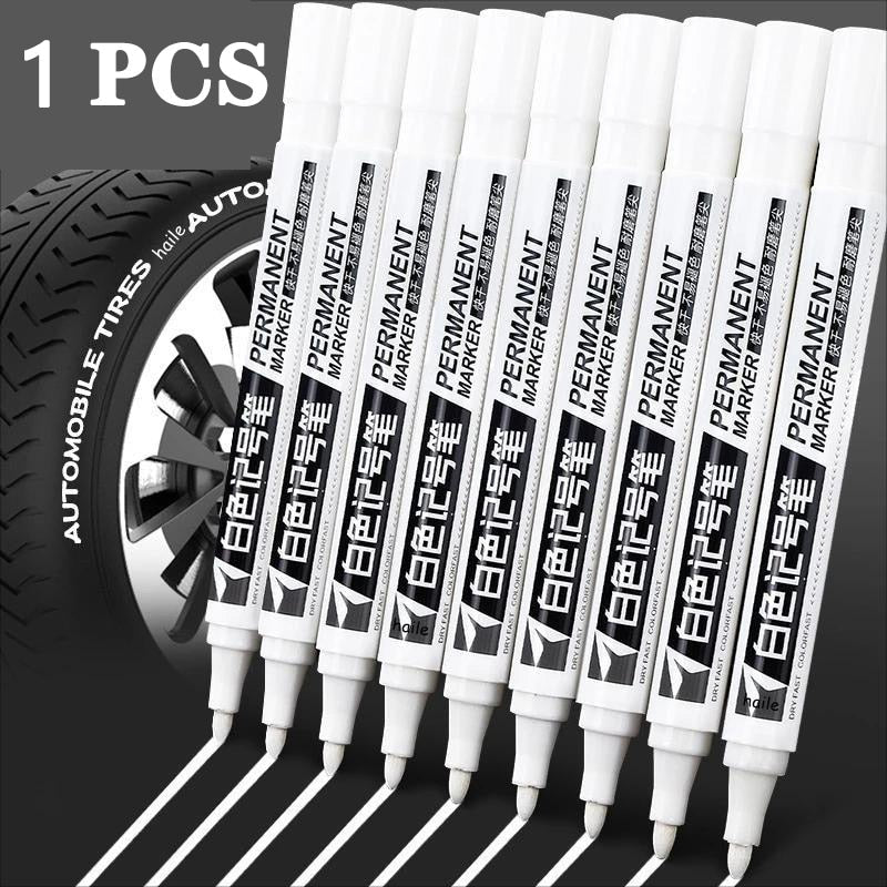 White Marker Pens set 2.0mm Oily Waterproof White Gel Pen DIY Graffiti Sketching Marker Stationery Writing School Supplies brush